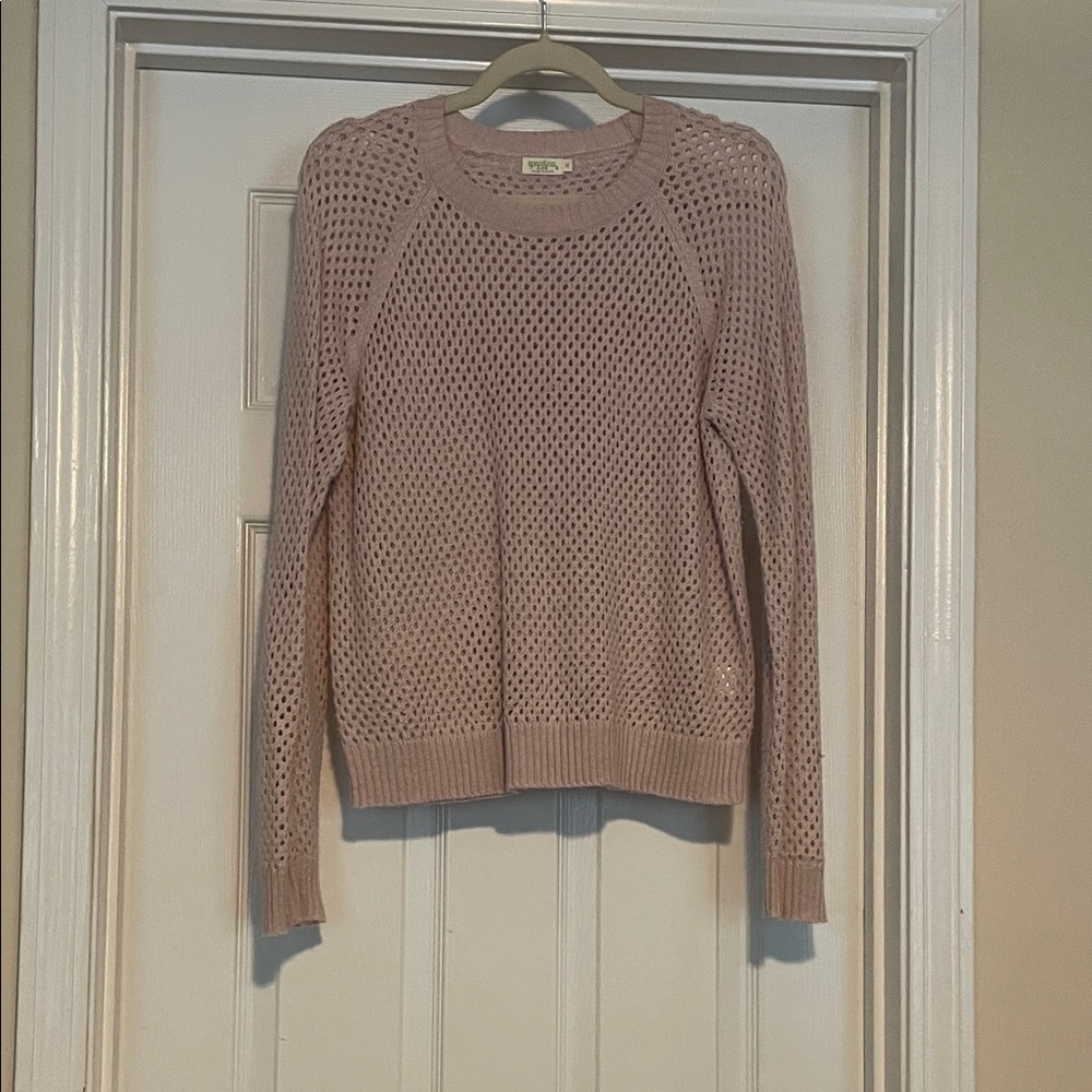 Spartina 449 Light Blush Open Weave Crew Neck Sweater